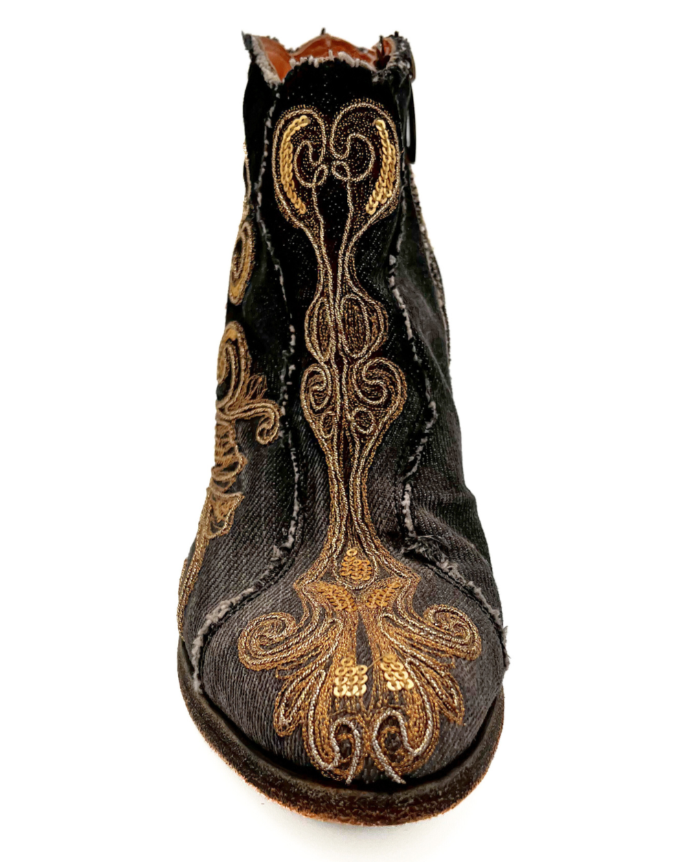 GOLD Heeled Bootie (Denim)