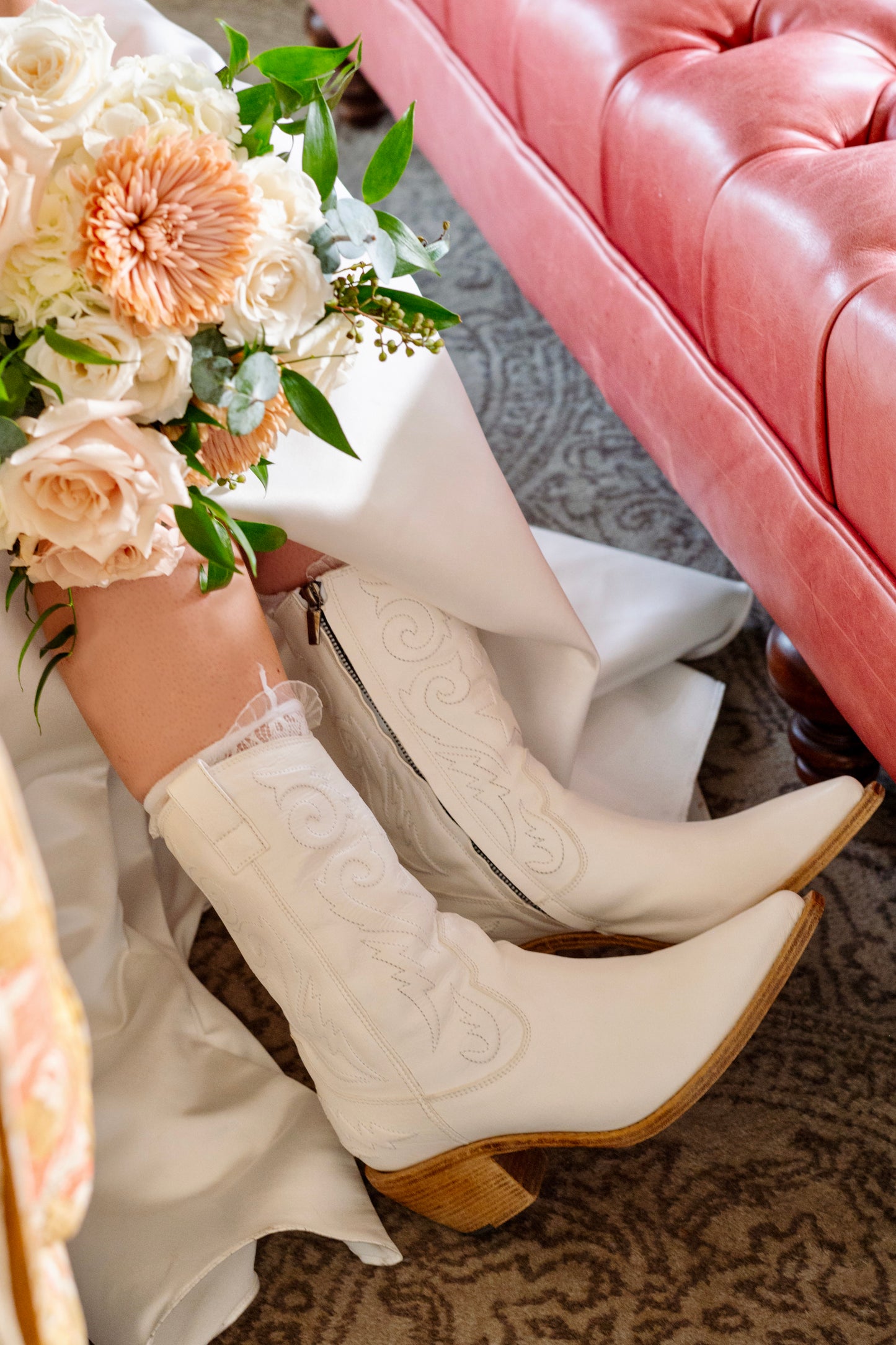 JAQUELINE Mid-Calf Boot (White)